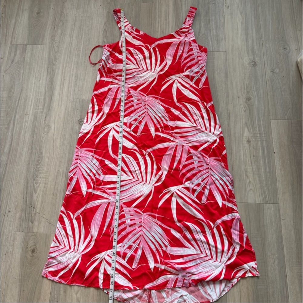 1. State Red and White Palm Leaf Patterned Dress - Picture 6 of 7